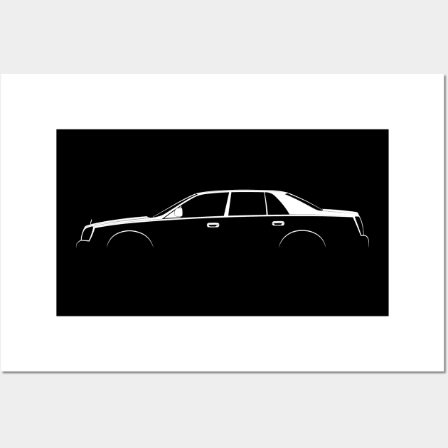 Cadillac DeVille (2000) Silhouette Wall Art by Car-Silhouettes